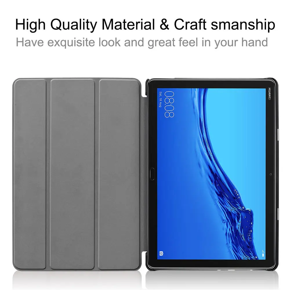 Ультра тонкая Tablet Case для MediaPad M5 Lite 10,1 BAH2-L09/W19 DL-AL09 искусственная кожа флип Стенд Smart Case для huawei M5 Lite10 дюймов