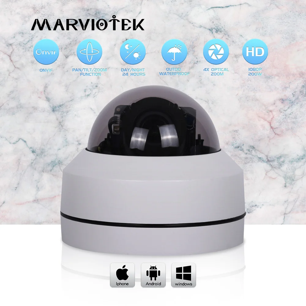 Mini IP ptz Камера 5MP открытый Водонепроницаемый 4X Оптический зум Ночное видение