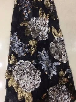 

ZY2452 multi-color embroidery lace fabrics 4.5 * 1.35 m 2017 African lace fabric with sequins quality embroidered clothing