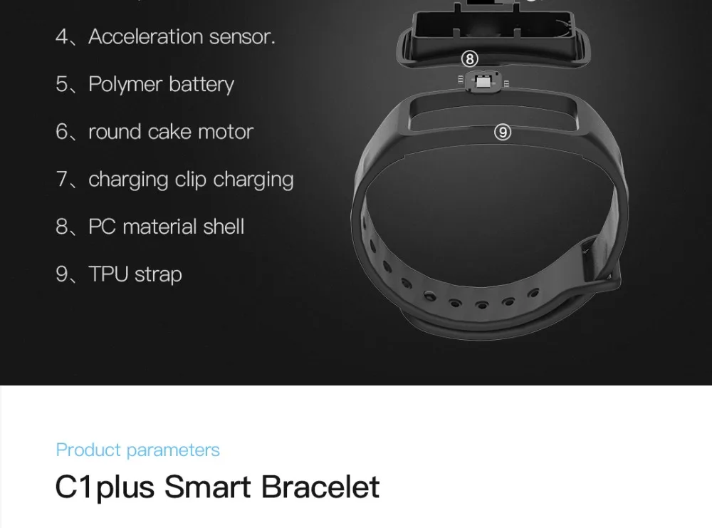 Letike C1Plus, умный браслет, цветной экран, измеритель артериального давления, спортивные часы, фитнес-трекер, смарт-браслет, спортивный для Android IOS