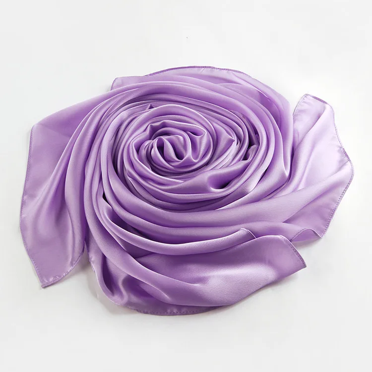 Весенние модные шелковые шарфы, Женский брендовый шарф, серебряный цвет, Летняя Пляжная накидка, шали, длинные Хиджабы-шарфы, подарок матери - Цвет: light purple