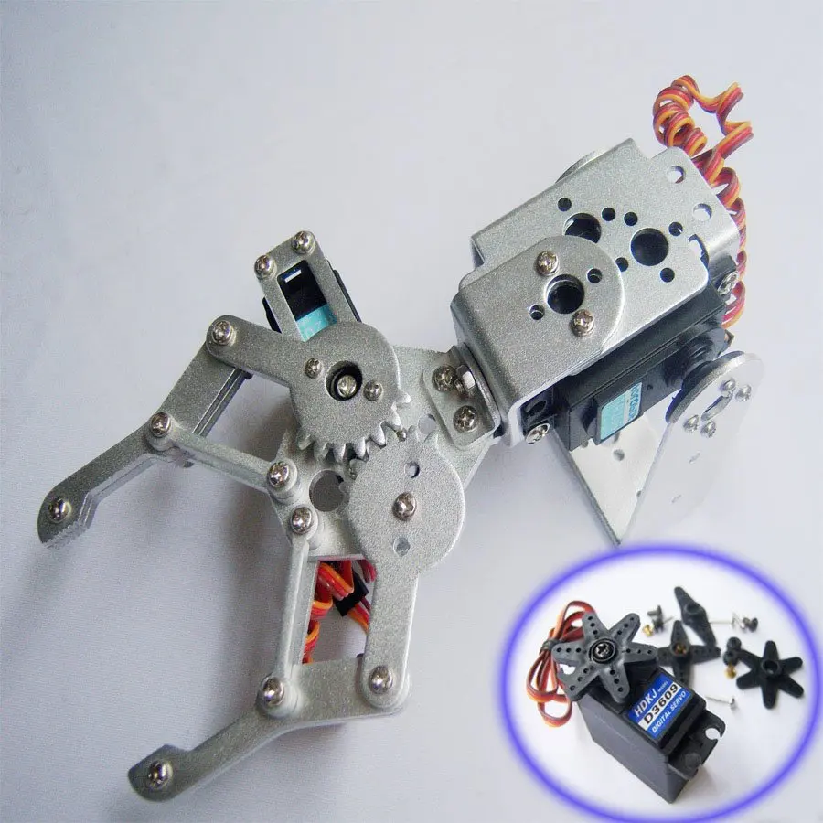 

F03992-A 2 DOF Aluminium Robot Arm Clamp Claw Mount kit + 2 HDKJ D3609 9KG Metal gear Digital servo +Freeship
