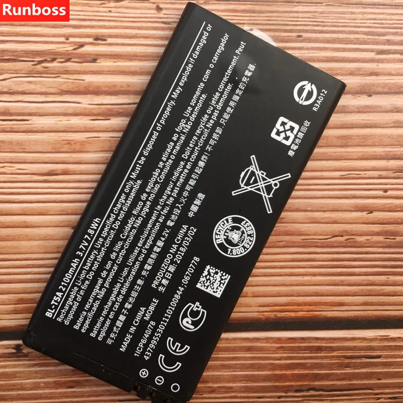 

New BL-T5A 2100mAh Battery For Nokia Microsoft Lumia 550 730 735 738 Superman RM1038 RM1040 Lumia 550 BL T5A Phone Battery