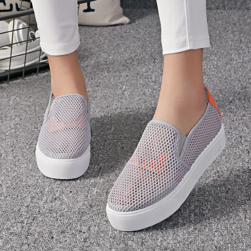 Summer Breathable Casual Shoes Women Flats Low Top Slip On Women Loafers Flat Heel Monster Shoes zapatos de mujer XZ37 Women's Shoes