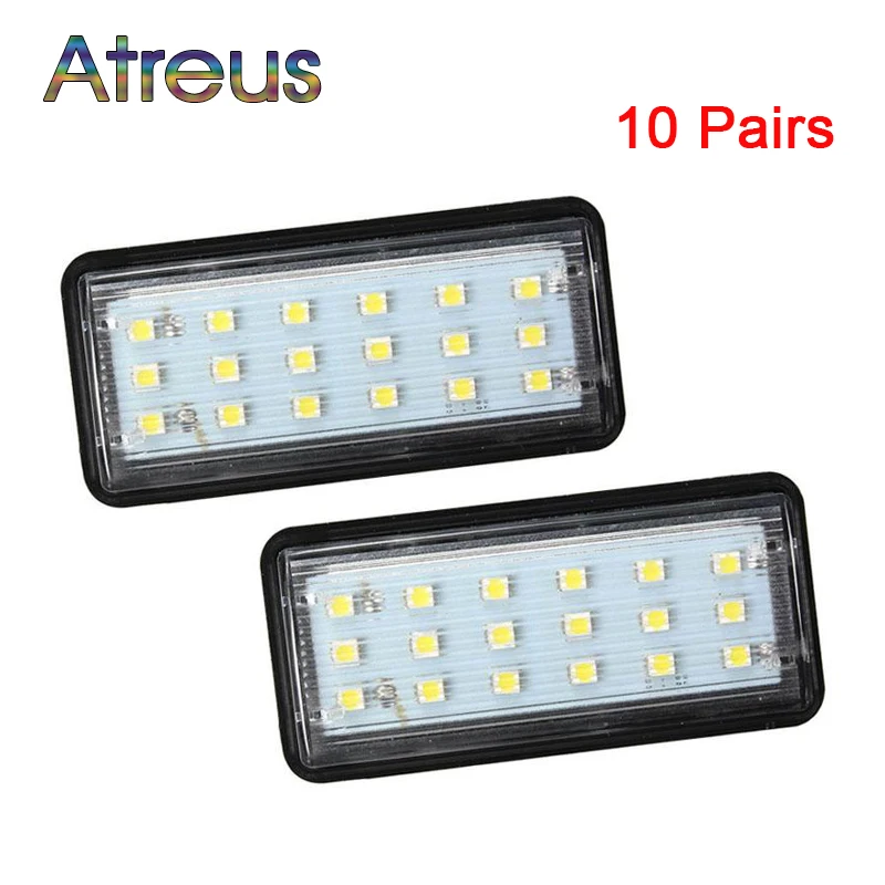 Atreus wholesale 20Pcs Car LED Number License Plate Lights 12V For Lexus LX470 LX570 For Toyota Land Cruiser Prado accessories