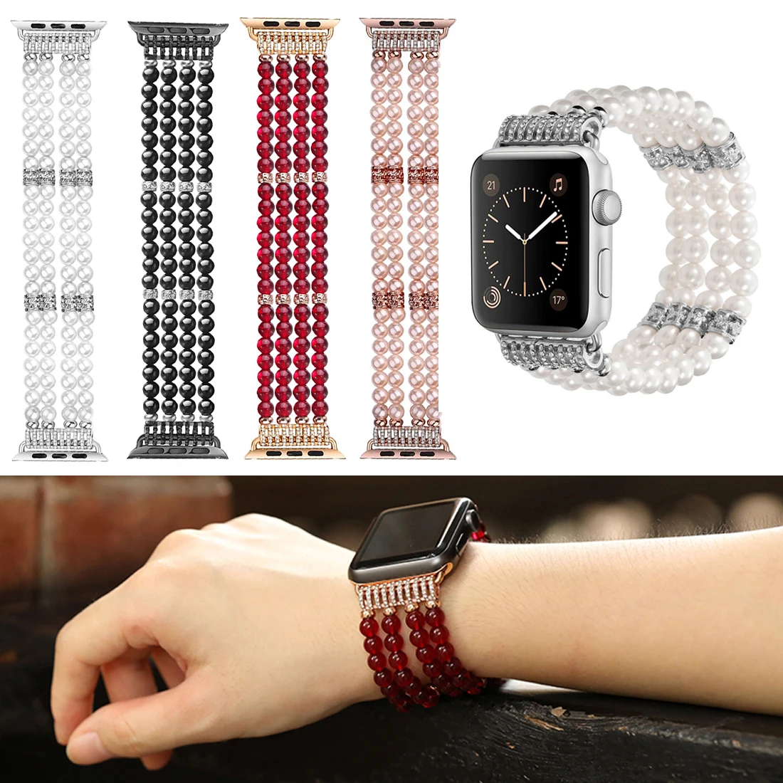 Fashion iWatch Strap Women Girls for Apple Watch band 38m Handmade