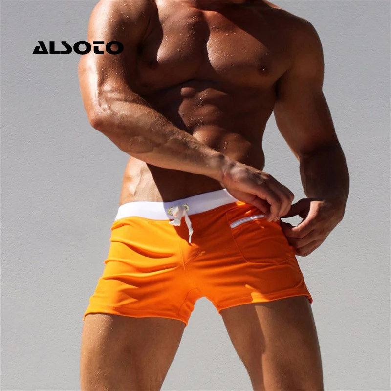 ALSOTO Shorts Men Zipper Pocket Casual Mens Shorts Fast Dry Boardshorts Joggers Men's Trunks Summer Mens Short homme masculino