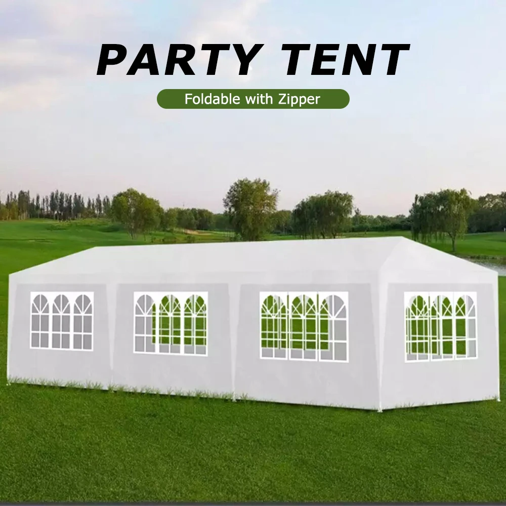 

VidaXL Party Tent 3x9m 8wall White Suit For Any Outdoor Events Camping Party BBQ Rust Resistant Waterproof Large Family Tent