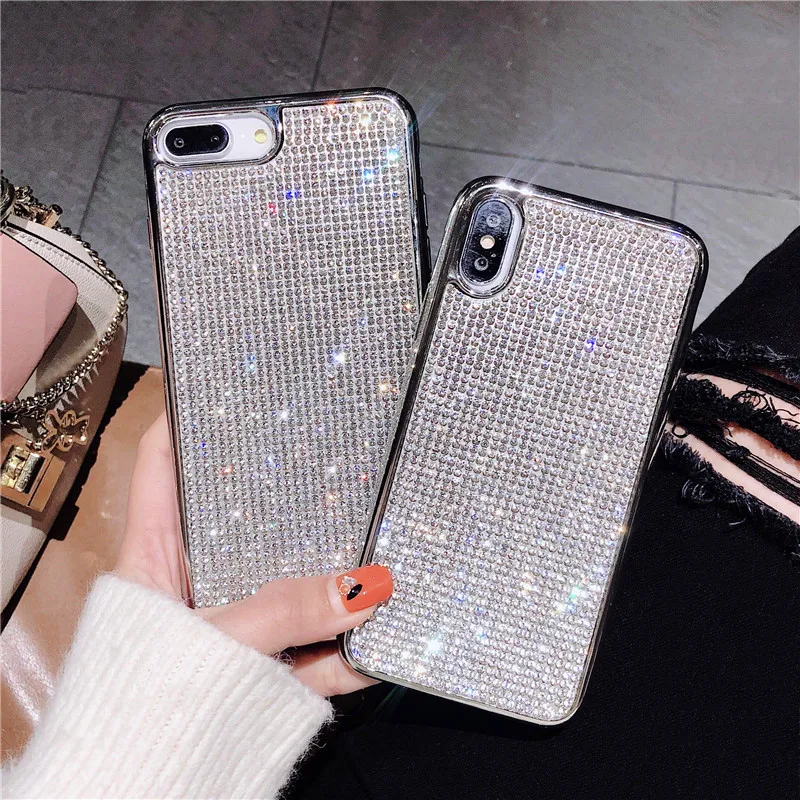 

Diamond Texture Case for iphone X MAX XR 7 8 Plus 6 6s Soft TPU Diamond Sexy twinkle Protector Back Cover for iPhone 8plus Cover