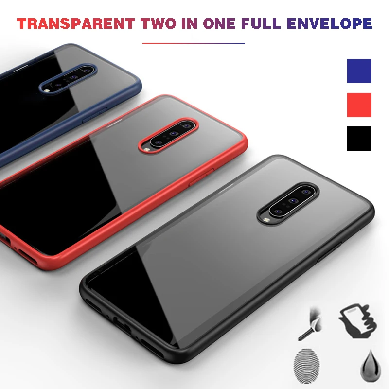 

Pohiks Phone Coque Capa For OnePlus 7 Pro 7 Shockproof Transparent 2In1 TPU+PC Phone Case Cover For Oneplus 7 7 pro Fundas