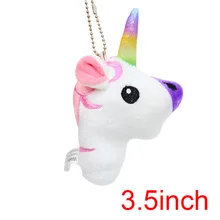 100 шт./лот DHL 3,5 дюймов Единорог плюшевый брелок игрушки Мини Единорог брелок Подвеска милая плюшевая игрушка единорог розовый фиолетовый