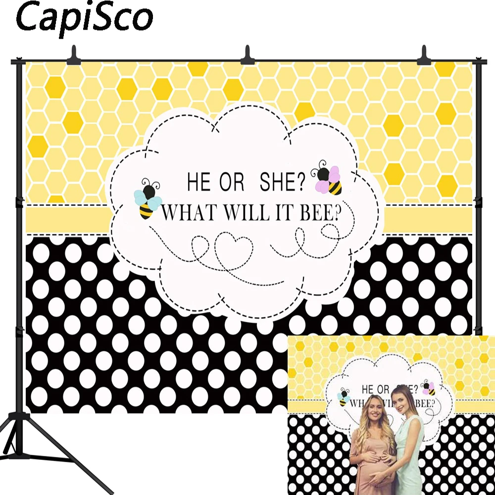 Capisco Gender Reveal Party Backdrop Baby Shower Photo Background He Or She What Will It Bee Photo Booth Photography Props Background Aliexpress