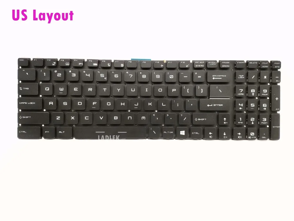 Новая цветная клавиатура с подсветкой US RGB для MSI Gaming GT72 Dominator/Dominator G/Dominator Pro G GT72VR 7RE