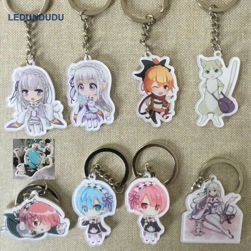 Брелки для ключей с надписью Re:Zero kara Hajimeru Isekai Seikatsu Ram Rem набор аксессуаров косплея