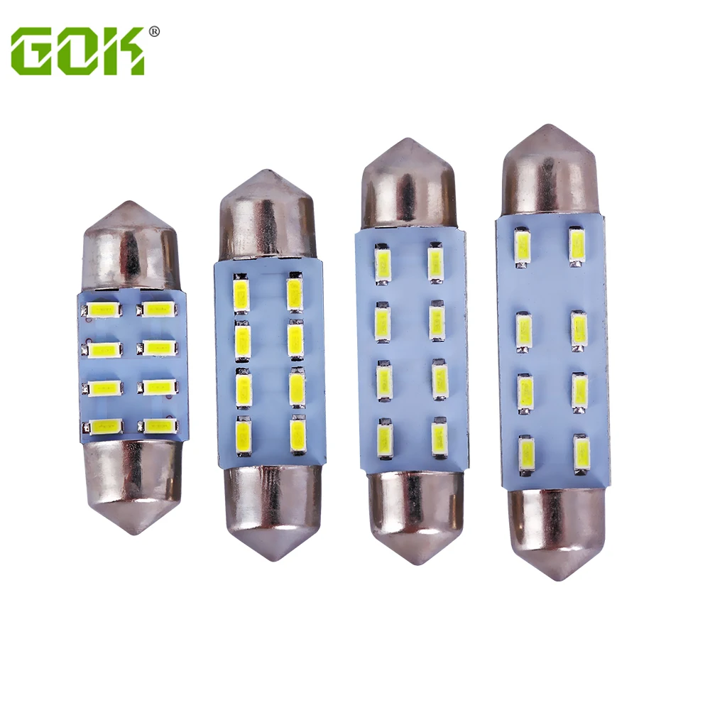 

Hot Sale 2pcs/lot festoon 8SMD LED 31mm 36mm 39mm 42mm 3014 smd 8LED Car Dome Festoon led Bulbs Auto Roof