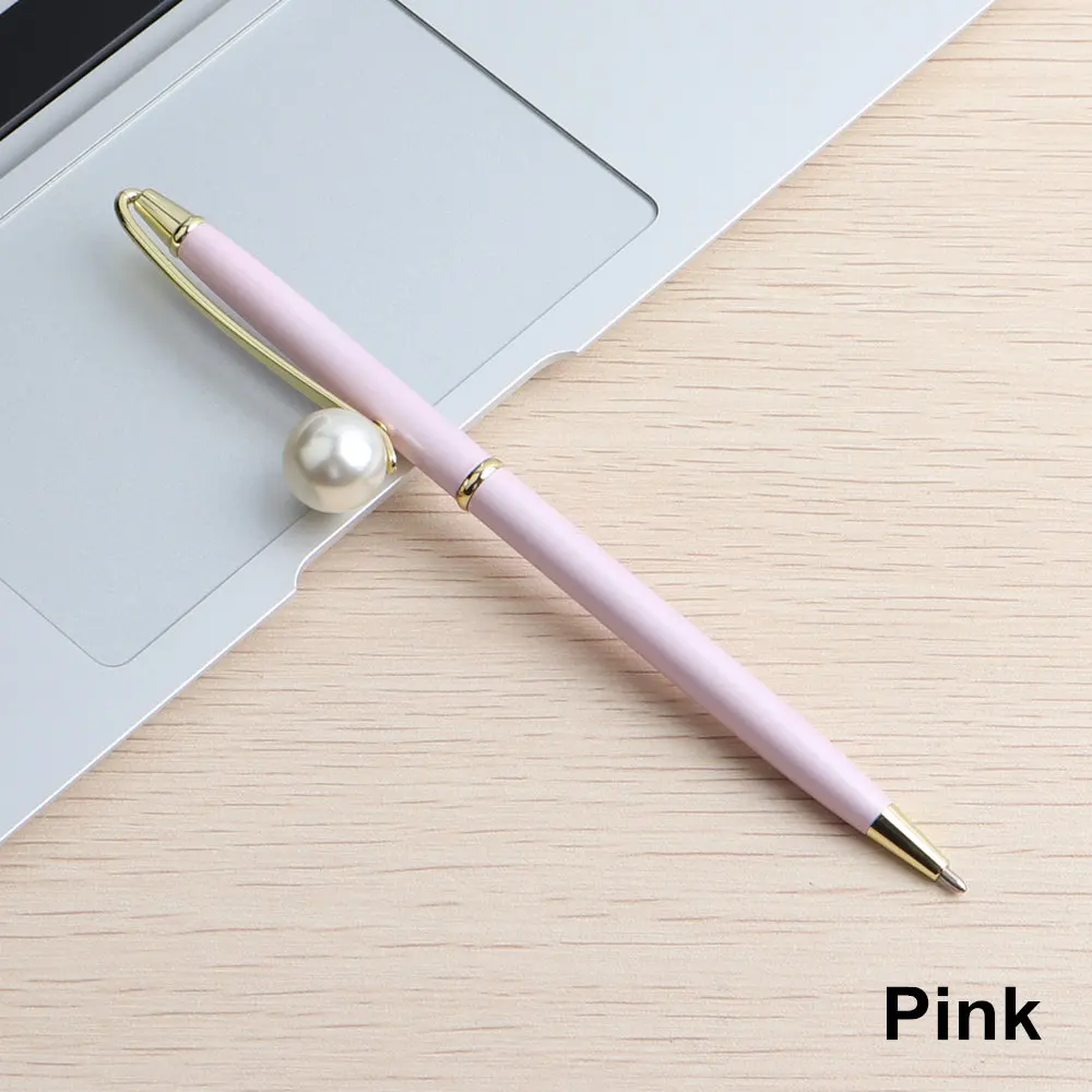 1 шт GENKKY ручка перламутровый стиль Новая шариковая ручка Металл Нержавеющая сталь Материал студенческие офисные канцелярские принадлежности подарок рекламная ручка - Цвет: Pink