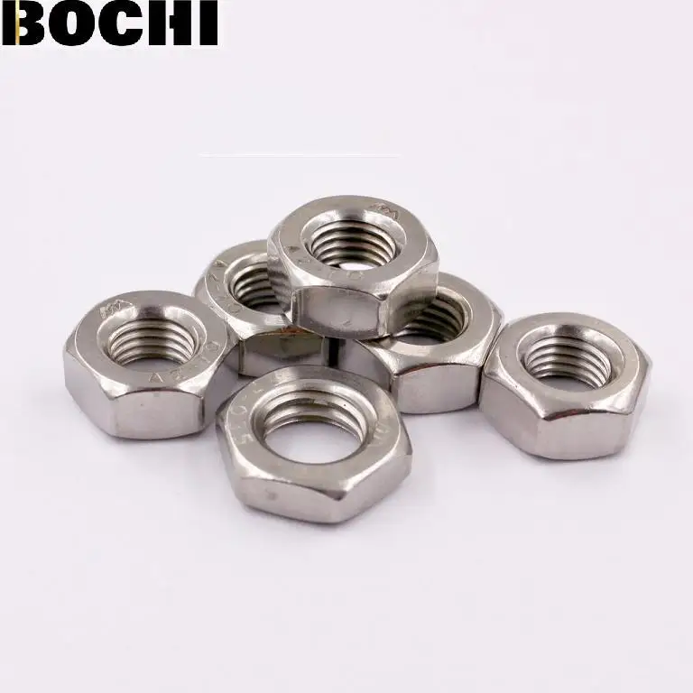 316/201 Stainless Steel DIN934 Hex Nuts M2 M2.5 M3 M4 M5 M6 M8 M10 