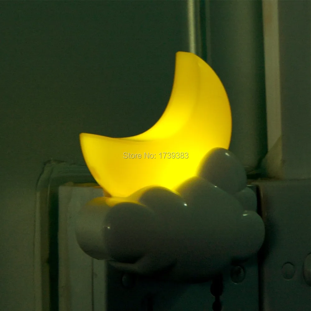 

6pcs/lot US Plug Romantic Moon Led Decoration Light Sensor Control Kids Bedroom Night Light Lamp Children Bedroom Decor Lights