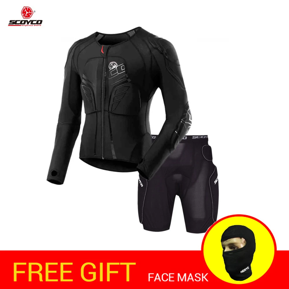 

SCOYCO AM03 Men's Auto Racing Motocross Prptective Jacket Off Road Motorcycle Armor Gear Protector Sportswear - Black