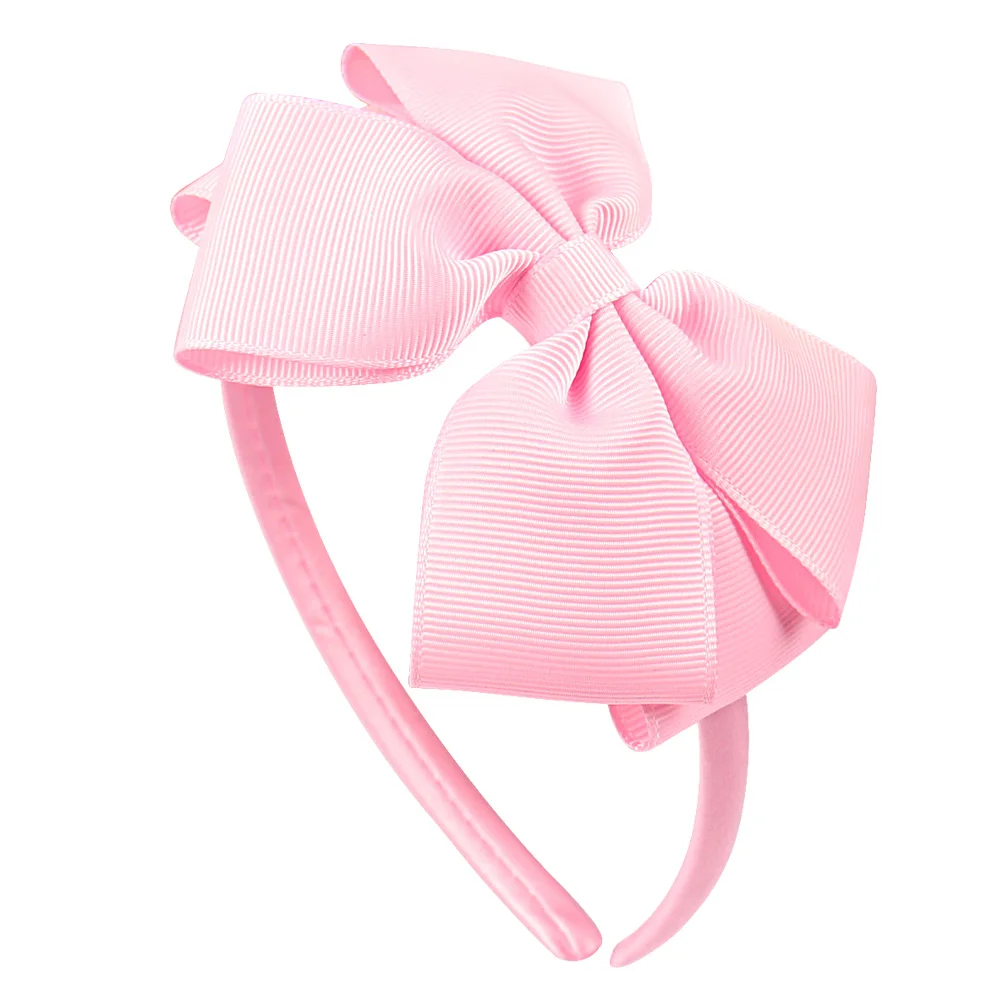 10Pcs/lot Plain Satin Covered Hairbands Ribbon B Kids Girls Handmade Hard Hair Bows Headbands Accessories