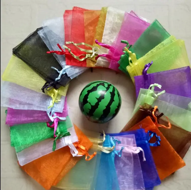

Hot100pcs/lot 18colors Drawable Organza Bag Favor Wedding Christmas party Gift Bags Jewelry Packaging lace Pouches free shipping