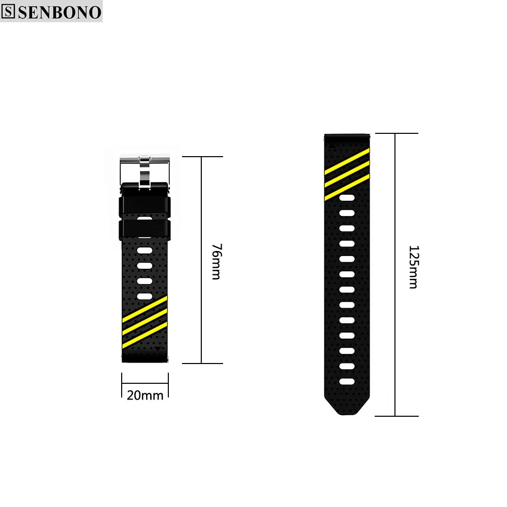 

Soft Silicone 20mm Universal Rubber Double-color Watch Strap Waterproof for Xiaomi Huami Amazfit Youth bit smart watch band