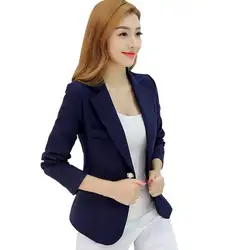 Z 2019 осенние женские тонкие Блейзер длинный рукав с одной кнопкой женские куртки офисные OL высокого качества модные короткие женские
