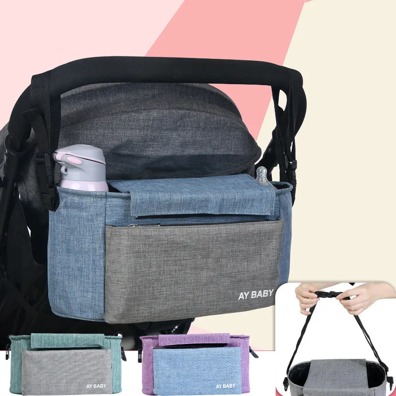 

Baby Stroller Organizer with Cup Holders Nursing Bottle Bags Extra Storage Mommy Travel Diaper Bag For Baby Stuff Nappy Bag