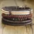 Vnox Mix 4Pcs/ Set Braided Wrap Leather Bracelets for Men Women Vintage Wooden Beads Ethnic Tribal Wristbands Bracelet Rudder 11