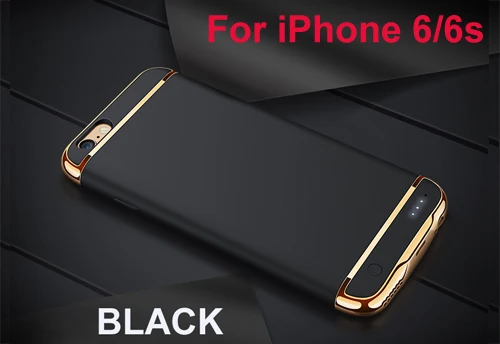 2500 мАч/3500 мАч чехол для зарядного устройства для iphone 6 6 plus внешний аккумулятор ультра тонкий внешний резервный чехол для iphone 7 7 plus - Цвет: i6 i6s Black