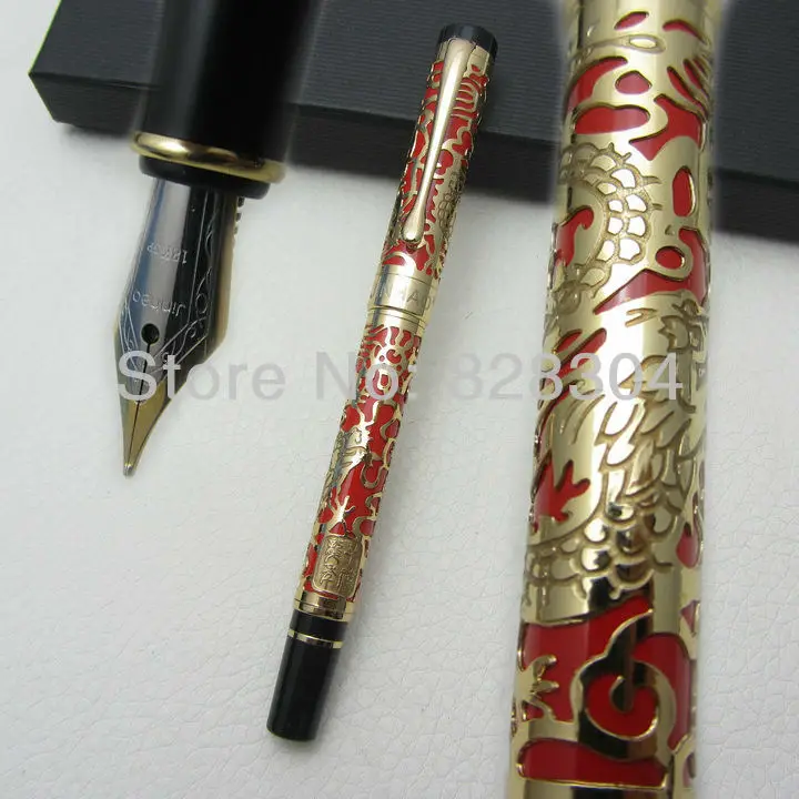 

Free Shipping NIB Jinhao Ping cursive italic style celluloid 0.7MM perfect carvings Pattern
