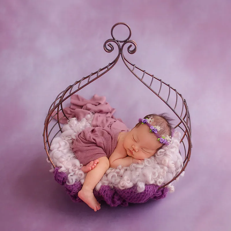 

Newborn Stretch Knit Wrap Headhand Set Photography Prop Baby Floral Headband Newborn Tieback Photo Prop