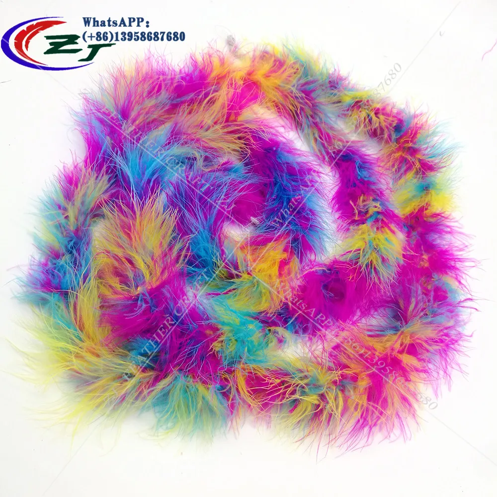 Wholesale 5pc 15 17g 200cm Chicken Fluffy Feather Boa Colorful Marabou