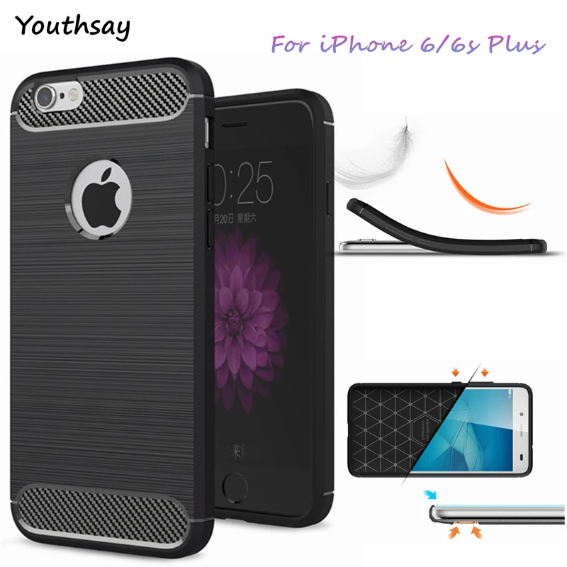 buy Youthsay For Fundas Apple iPhone 6 Plus Case Carbon Fiber Case For Apple iPhone 6 Plus Phone Cover For Case Apple iPhone 6s Plus