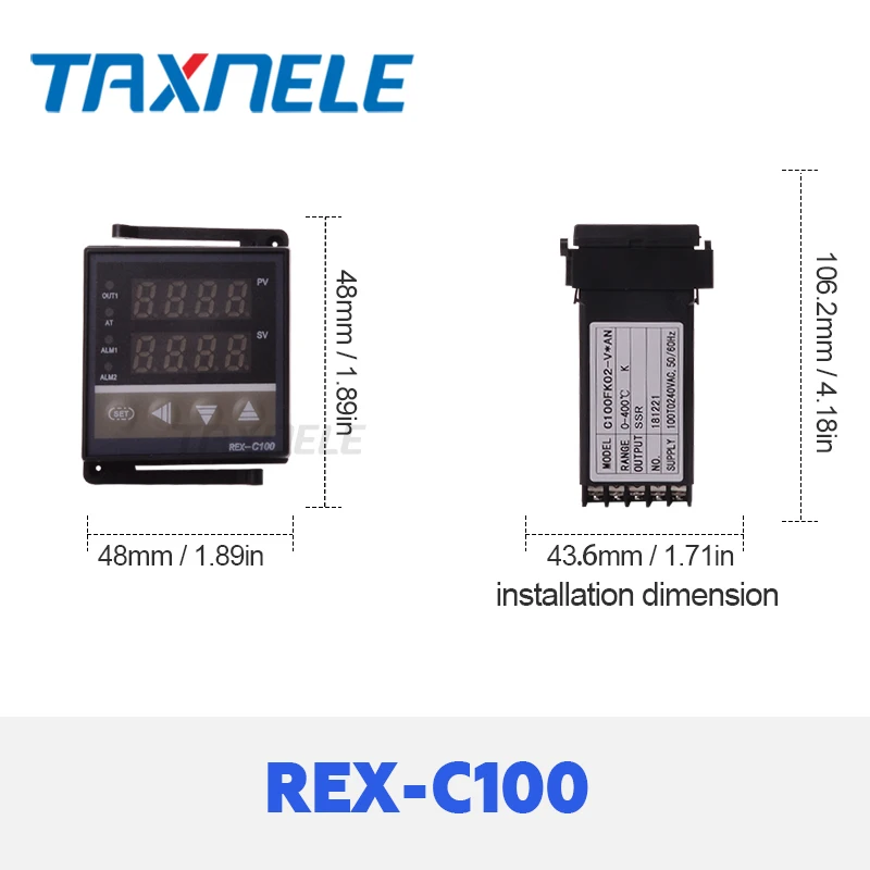 Цифровой PID контроллер температуры REX-C100 REX C100 термостат релейный выход+ 1 м 2 м K Тип термопары