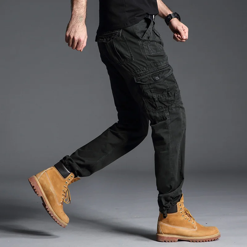 Men Cargo Pants Army Green Big Pocket Decoration Mens Casual Long Trousers Male Spring Fashions New Military Pants Plus Size 40