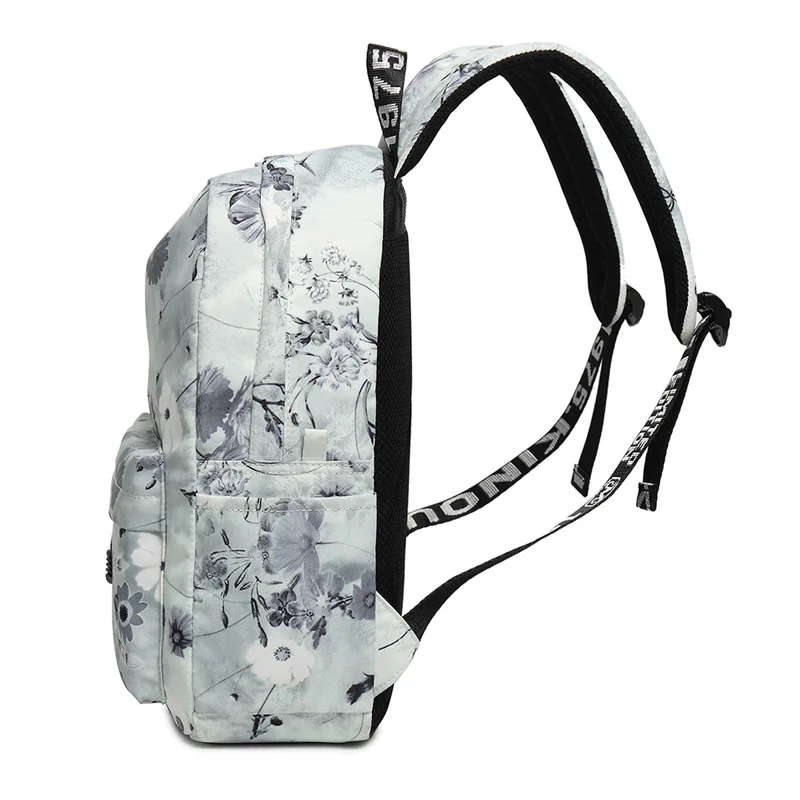 Simple estilo chino Vintage de lona de las mujeres Mochila de la impresión de flor bolsa de Nylon portátil bolsas de la escuela Mochila femenina Simple estilo chino Vintage de lona de las mujeres Mochila de la impresión de flor bolsa de Nylon portátil bolsas de la escuela Mochila femenina