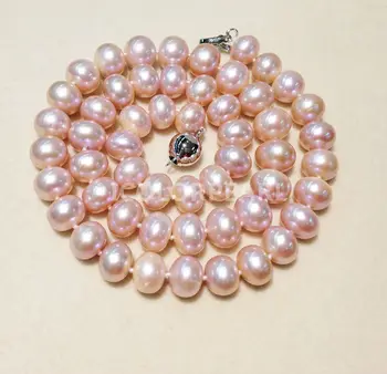 

Lovely 8-9mm Egg-Round Pink Freshwater Pearl Jewelry Set