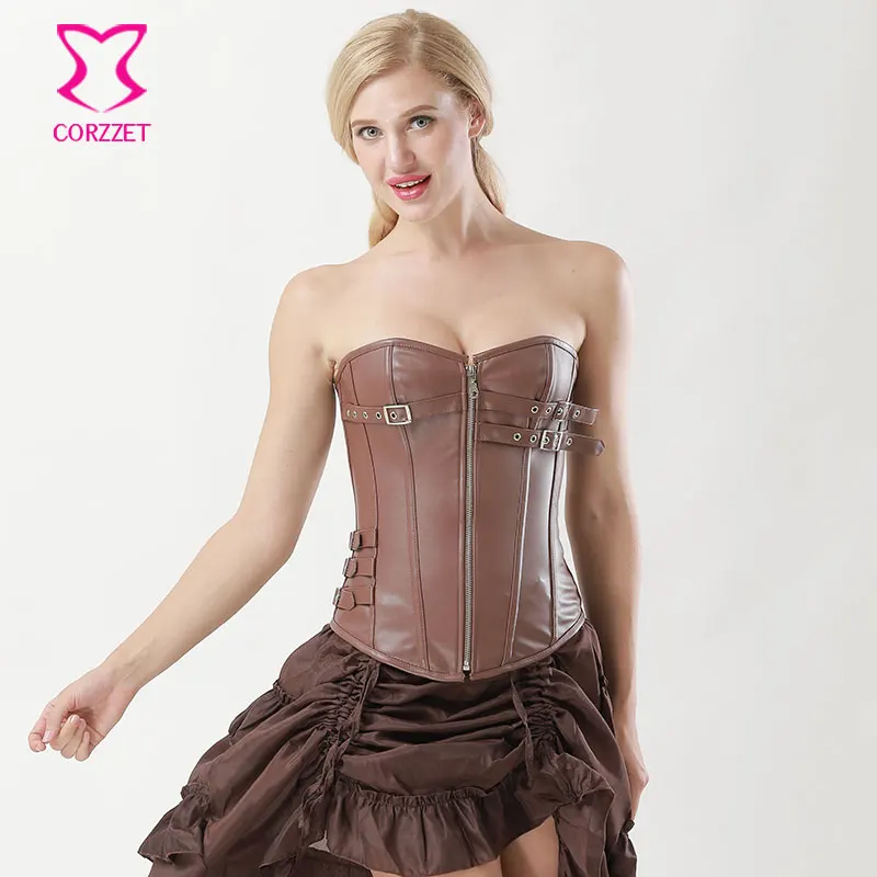 Женский кожаный корсет в стиле стимпанк размеры до 6XL|plus size corset|sexy corsets and bustierscorsets