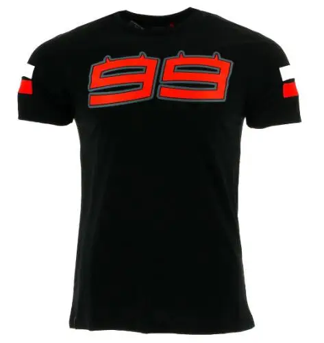 2017 Jorge Lorenzo 99 Grande T-Shirt do Logotipo dos homens Moto GP Racing Preto Tee Verão sa