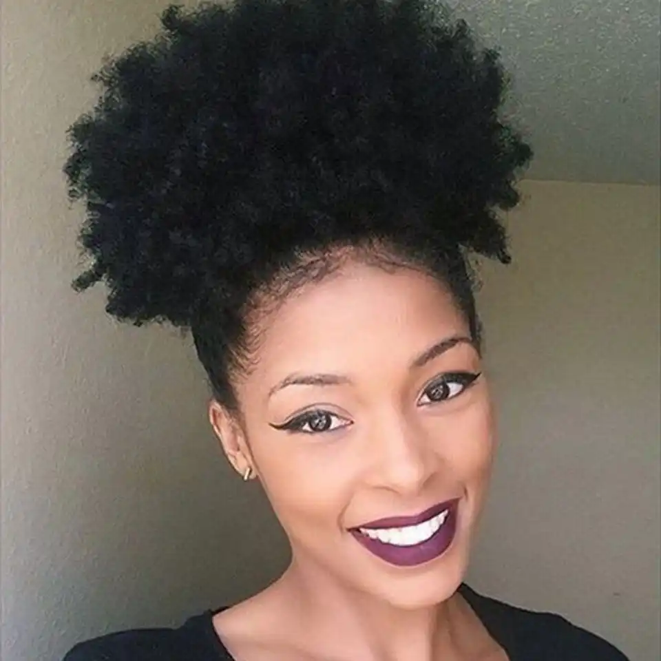 Leeven Ponytail High Hair Puff Clip In Chignon Bun Hairpiece Afro
