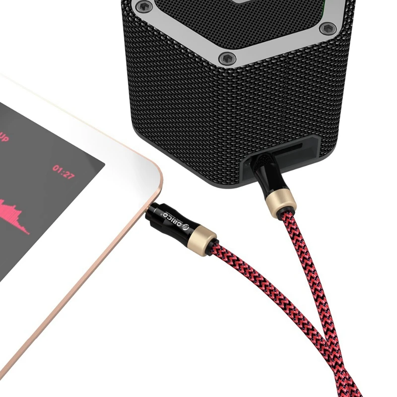 Orico Am-Pg2-Rd-Bp 3,5 мм разъем 100 см плетеный нейлоновый аудио кабель удлинитель для наушников Aux аудио для наушников динамик ноутбук автомобиль