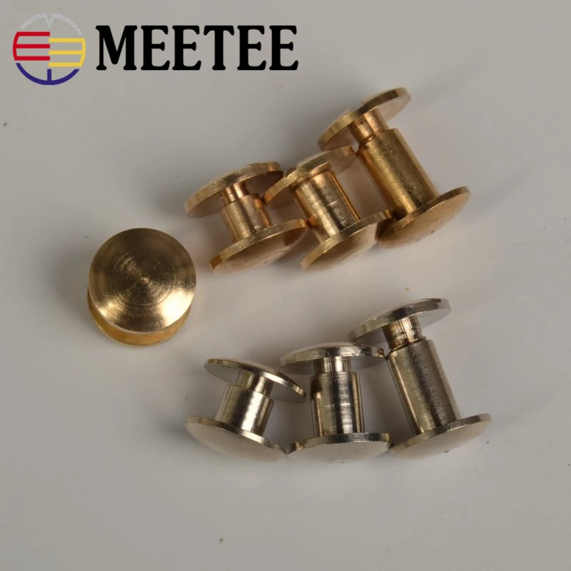 10 шт. Meetee Твердые Латунные Пряжки для ногтей металлические заклепки сумки