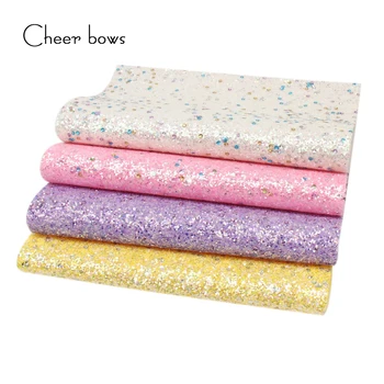 

Cheerbow Glitter Fabric Sheet Set 4 colors Shiny Handmade Hairbow Material Apparel Sewing Cloth Accessories DIY Crafts Supplier
