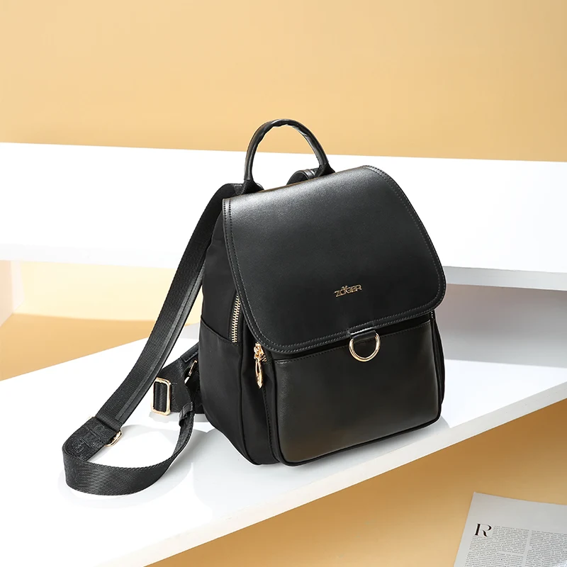 

Zoger new female backpack tide Oxford cloth canvas women's backpack wild large capacity anti-theft lady travel bag