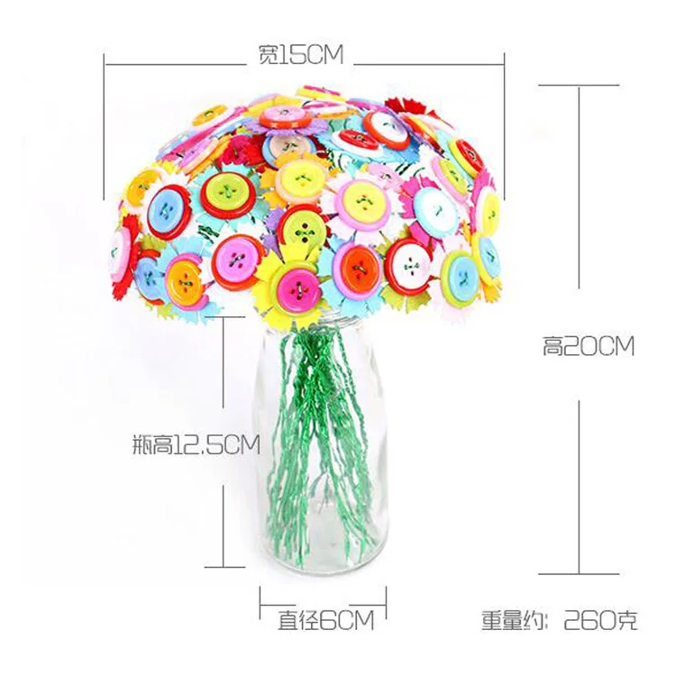 21cm Handicrafts Arts Crafts Toys For Children DIY Button Flower Felt Toy Girl Gift Kits Kindergart - 33005892105