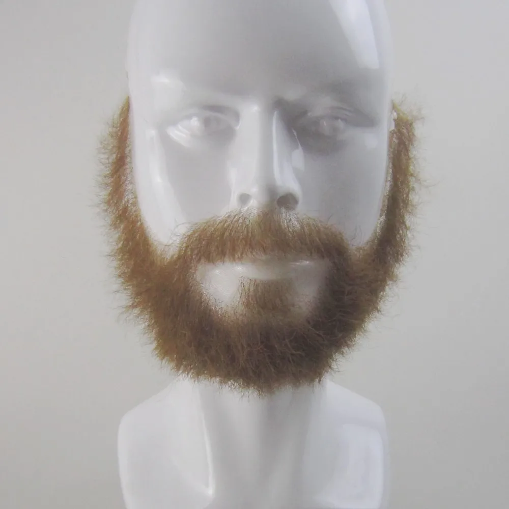 100% Human Hair Top Quality Fake Light Brown Beards And Mustaches.  Realistic Costume Blonde Beards In Glue On Styles - Mustache, Temple &  Eyebrow - AliExpress