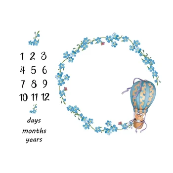 

Newborn Baby Milestone Blanket Photography Prop Flower Days Months Years Background Growth Shooting Photo Bedding Wrap Swaddle