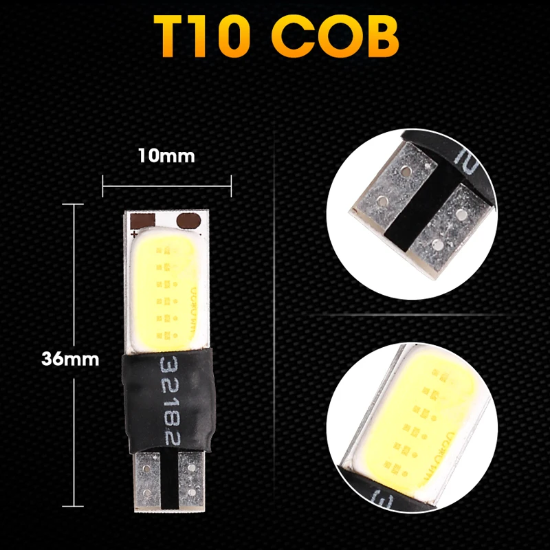 Hlxg 4 шт. T10 светодиодный W5W COB 168 194 интерьерные лампы, автомобильные лампы, Купольные огни, сигнальная лампа, номерной знак, габаритный светильник, автомобильный стиль