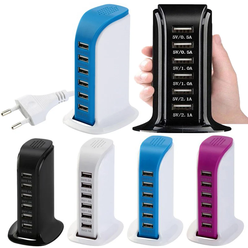 30 واط 6 ميناء USB الجدار شاحن الطاقة محول USB شحن Hub محطة المحمولة السفر شاحن لنا الاتحاد الأوروبي المملكة المتحدة التوصيل ل الهواتف المحمولة ل و...